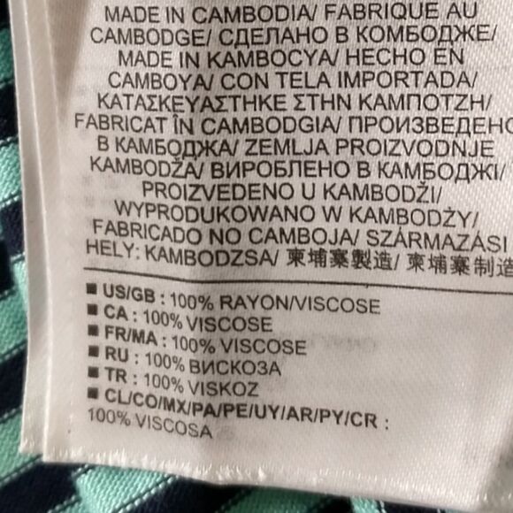 Striped Flowy Midi Skirt GAP Lrg Asymmetric Hem Pockets Beach Coastal Grandma. - Picture 12 of 16